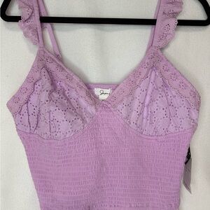 New Japna Lavender Crop Top with Eyelett Straps. XL